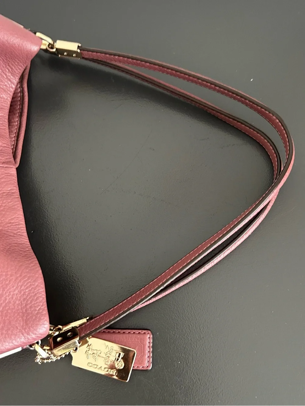 Coach Madison Phoebe Dusty Rose Pebbled Leather Shoulder Tote Hobo Bag